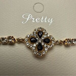 ePretty Elegant Gold Bracelet with Black and Silver Details